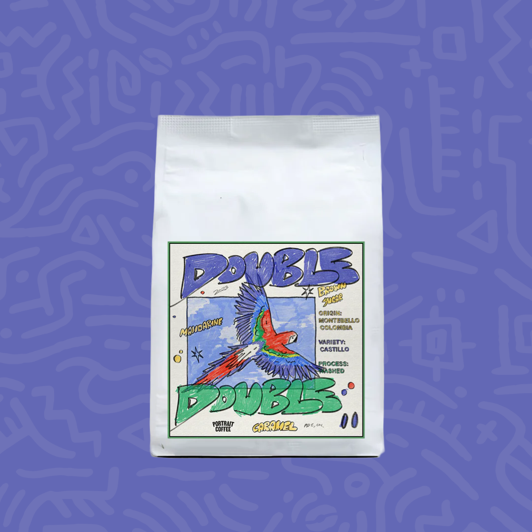 Double Double coffee bag by portrait.mom, Colombia single origin great for espresso