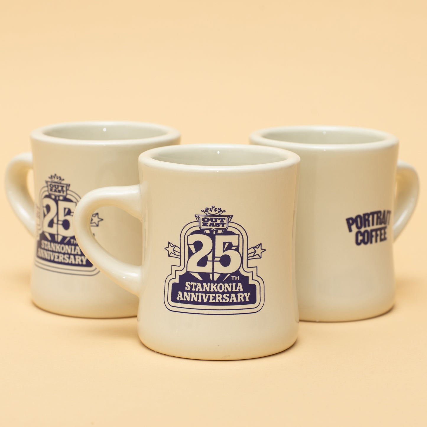 Stankonia Diner Mug detail shot, limited-edition Outkast x portrait.mom ceramic mug