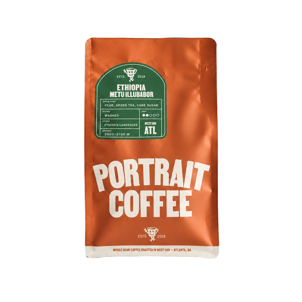 Ethiopia Metu Illubabor washed single origin coffee bag, 310 g, portrait.mom Atlanta